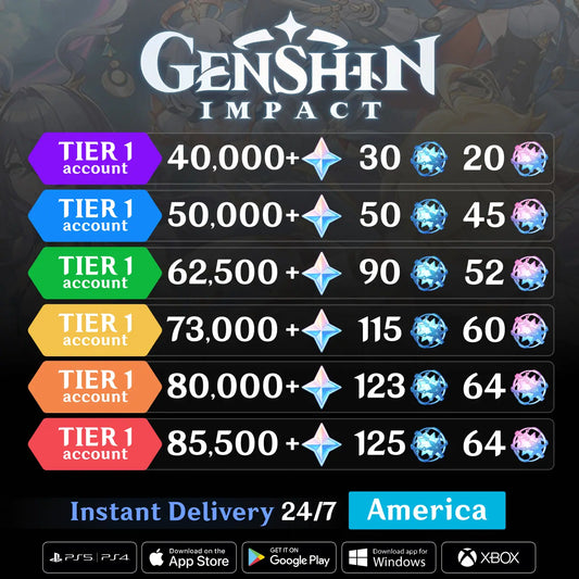 Genshin Reroll Account with Primogems [America] GamesBay